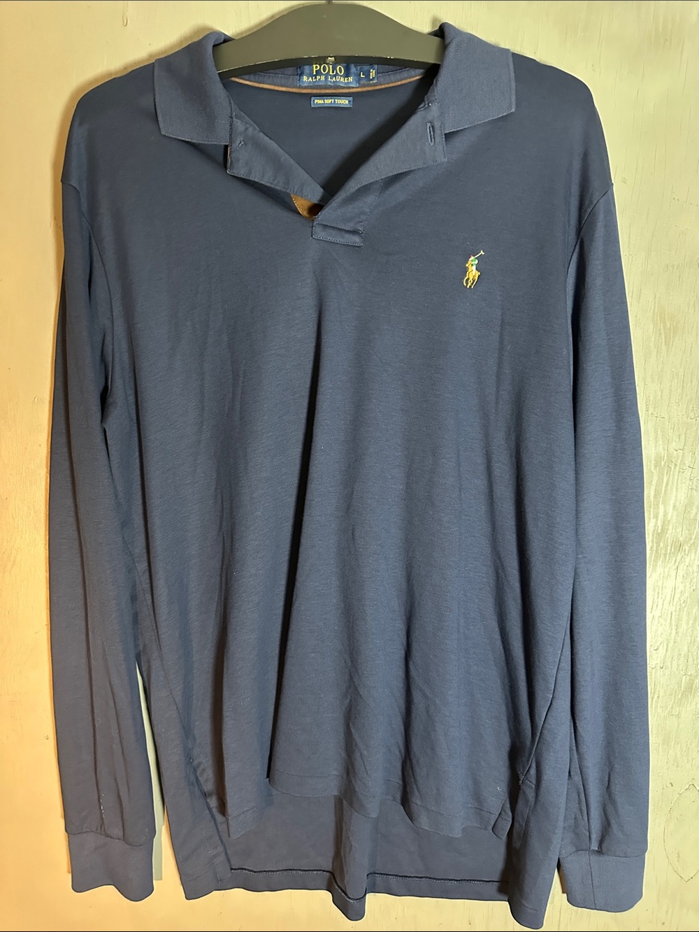 Polo by Ralph Lauren Long-Sleeve Polo - Navy with Yellow Pony